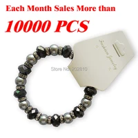 jewelry factory hot sales gray pearl black crystal bracelets for women 2022 fine black gun plated set auger crystal bracelet