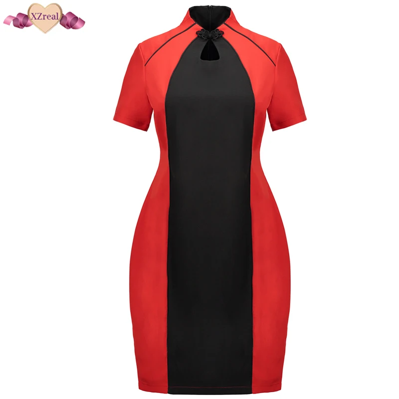 6XL БОЛЬШОЙ Размеры Лоскутная Bodycon Повседневные платья летние для женщин Большие