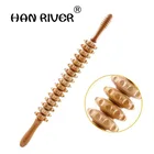 Высококачественный Массажер для йоги HANRIVER массажный валик для тела, деревянный, для массажа талии, спины, шеи, ног, Лидер продаж