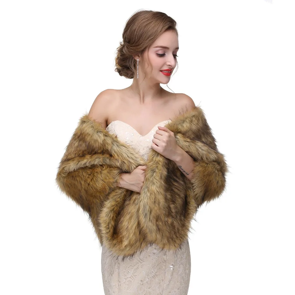 Forevergracedress элегантные мягкие осенне-зимние свадебные обертывания из искусственного меха, куртки-болеро Свадебные пальто шали шарфы PJ417