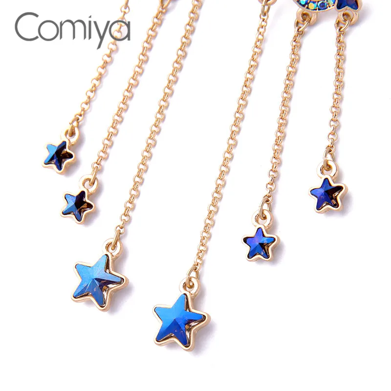 Comiya длинное Золотое цветное звено стеклянные звезды индийские ювелирные изделия
