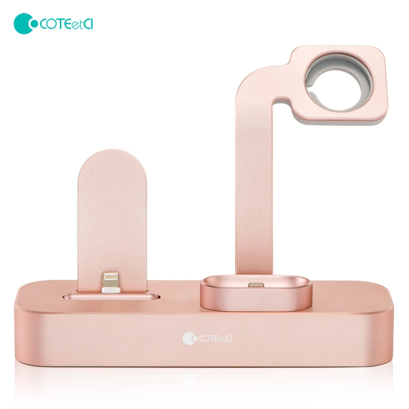 Алюминиевая многофункциональная зарядная подставка COTEetCI 3 в 1 для iPhone
