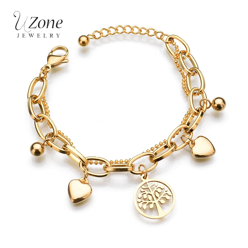 Женский многослойный браслет из нержавеющей стали с сердцем | Украшения и