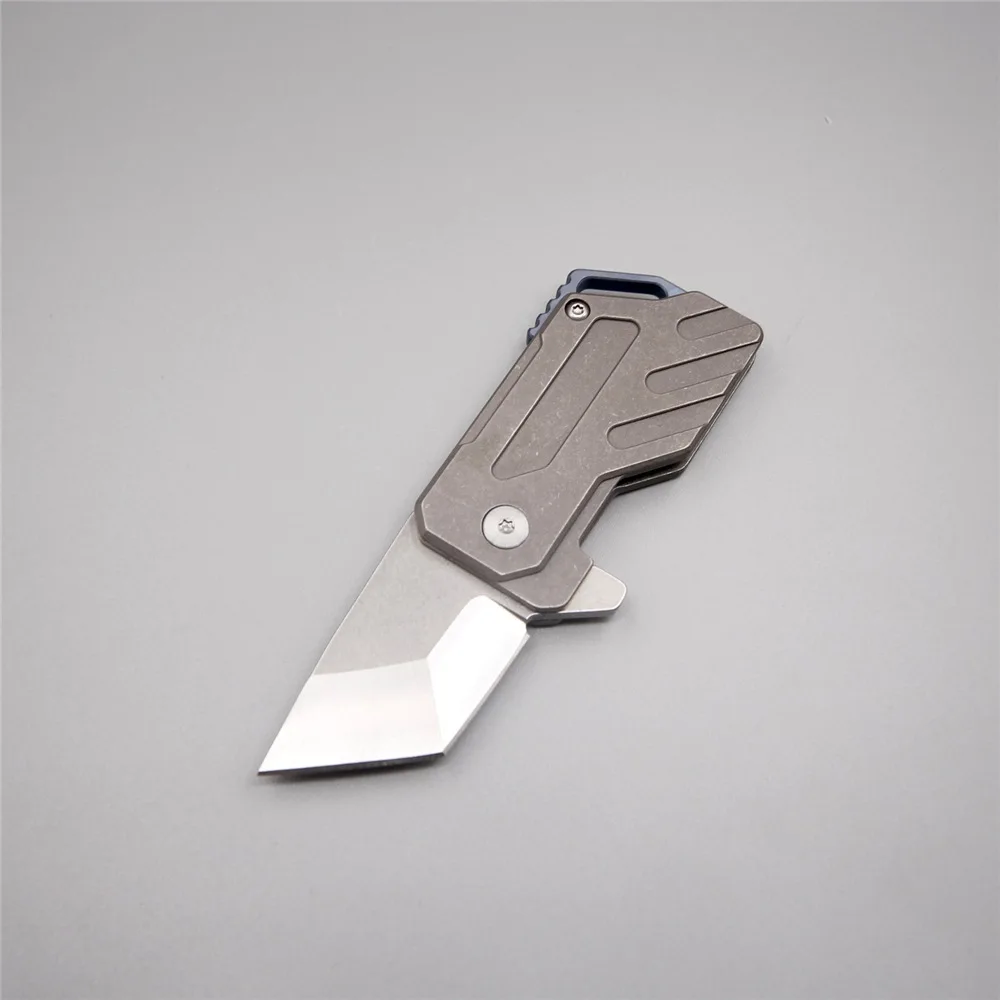SQ-TD1-1 Edc 60 нож HRC stonewash тактический быстрый флип складной мини карманный d2 60 лезвие HRC титановые ножи для кемпинга нож для выживания - Цвет: SQ-TD1-1