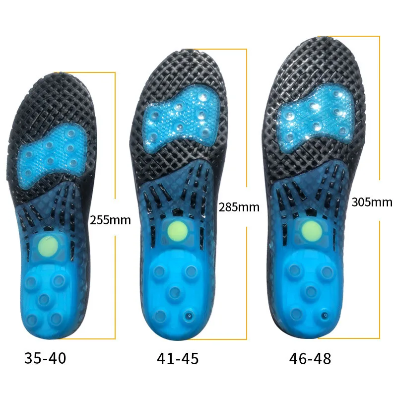 Unisex Sport Insoles Foot Care For Plantar Fasciitis Orthopedic Massaging Shoe Inserts Shock Absorption Basketball Shoe Pad