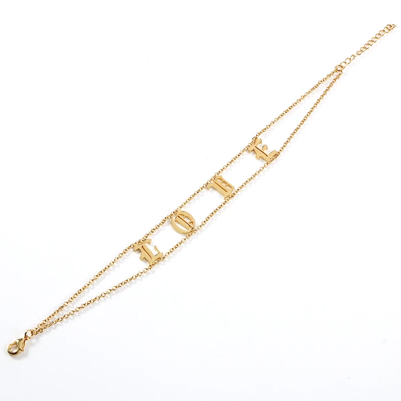 Женский браслет с буквенным принтом Старый английский 3 метра 8 мм индивидуальный