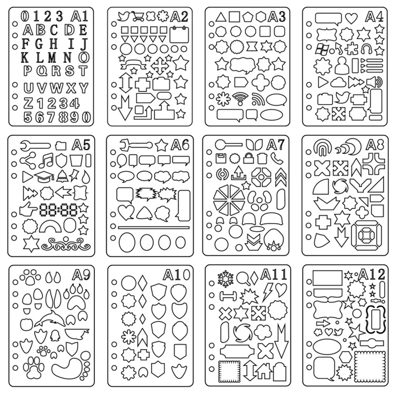 Ремесла Скрапбукинг Стикеры принадлежности арт трафаретов планировщик трафарет