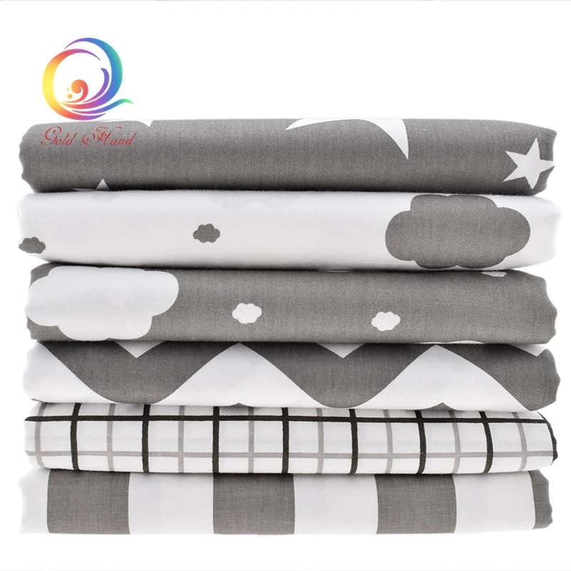 Хлопчатобумажная ткань с принтом Haisen 6 шт./лот саржевая Ткань для шитья кукол