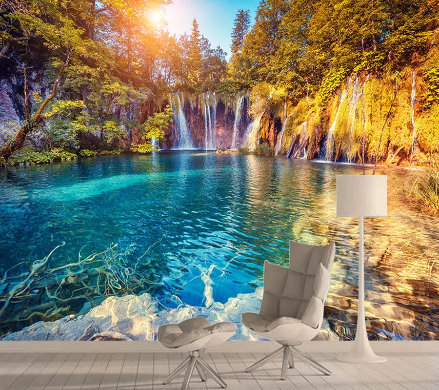 Обои для фотографий 3d обои домашнего декора гостиной водопад ТВ фон 8d настенные