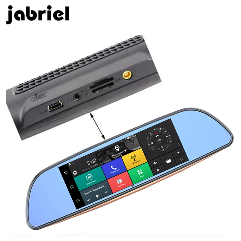 Jabriel 7 дюймовый автомобильный видеорегистратор 3G с двойной камерой заднего вида