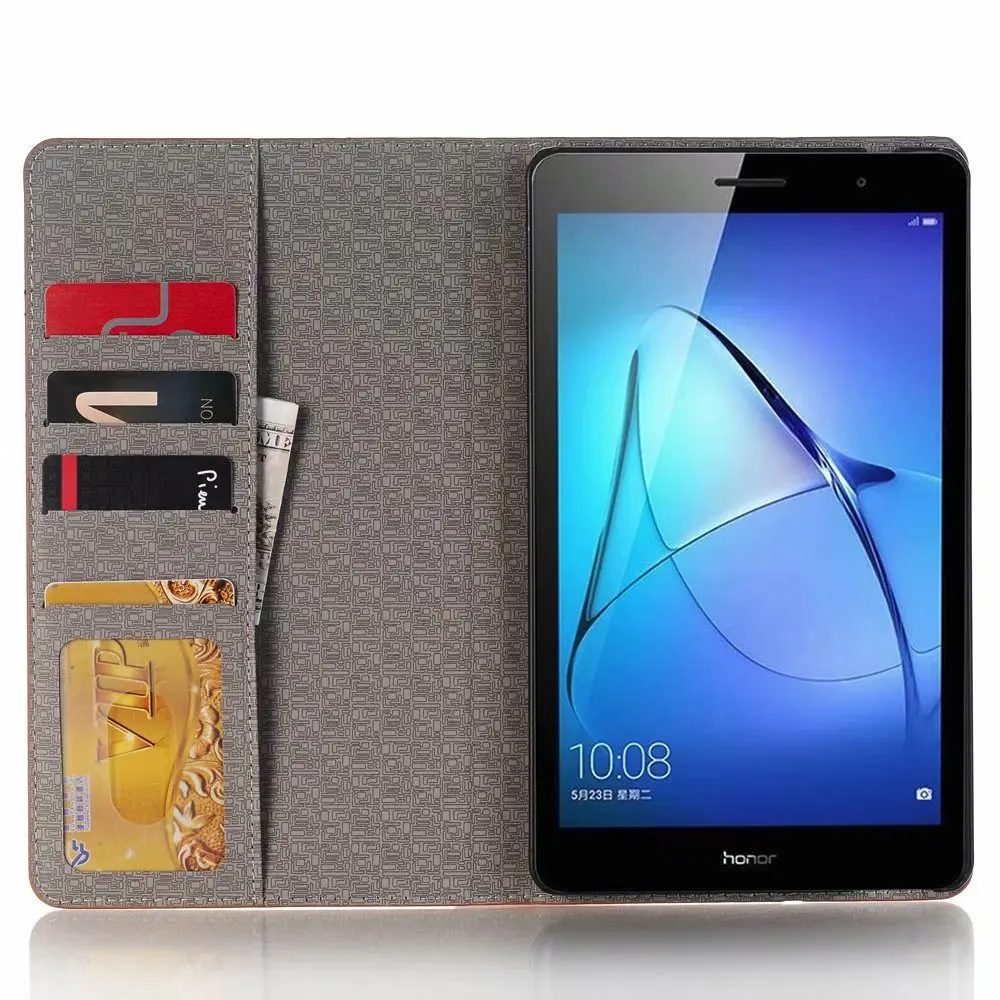 Деловой кожаный чехол для huawei MediaPad T3 8,0 KOB-L09 KOB-W09 8,0 дюймов, подставка для планшета с отделением для карт+ подарок