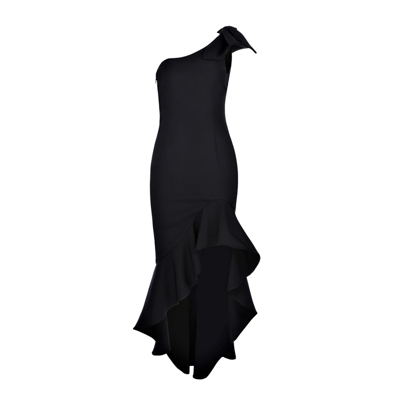 

INDRESSME Sexy One Shoulder Slash Neck Split Women Party Dress Elegant Midi Backless Bodycon With Sashes Summer Vestidos 2019