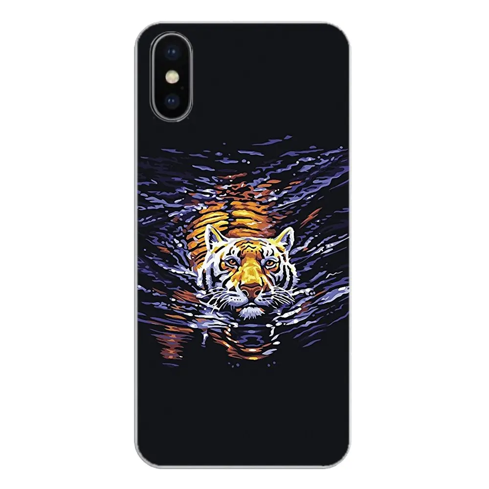Красочные Животные тигр Радуга для iPhone XS Max XR X 4 4S 5 5S 5C SE 6 6S 7 8 Plus Samsung Galaxy J1 J3 J5 J7 A3 A5