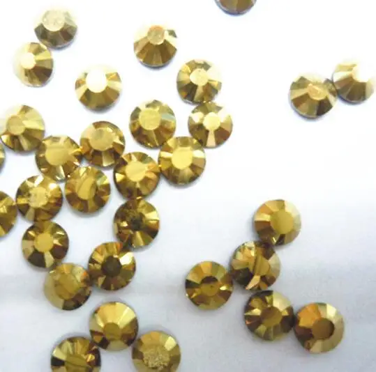 

Gold Hematite Color 2mm,3mm,4mm,5mm,6mm Facets Flat Back Resin Rhinestone Nail Art Gems Decoration