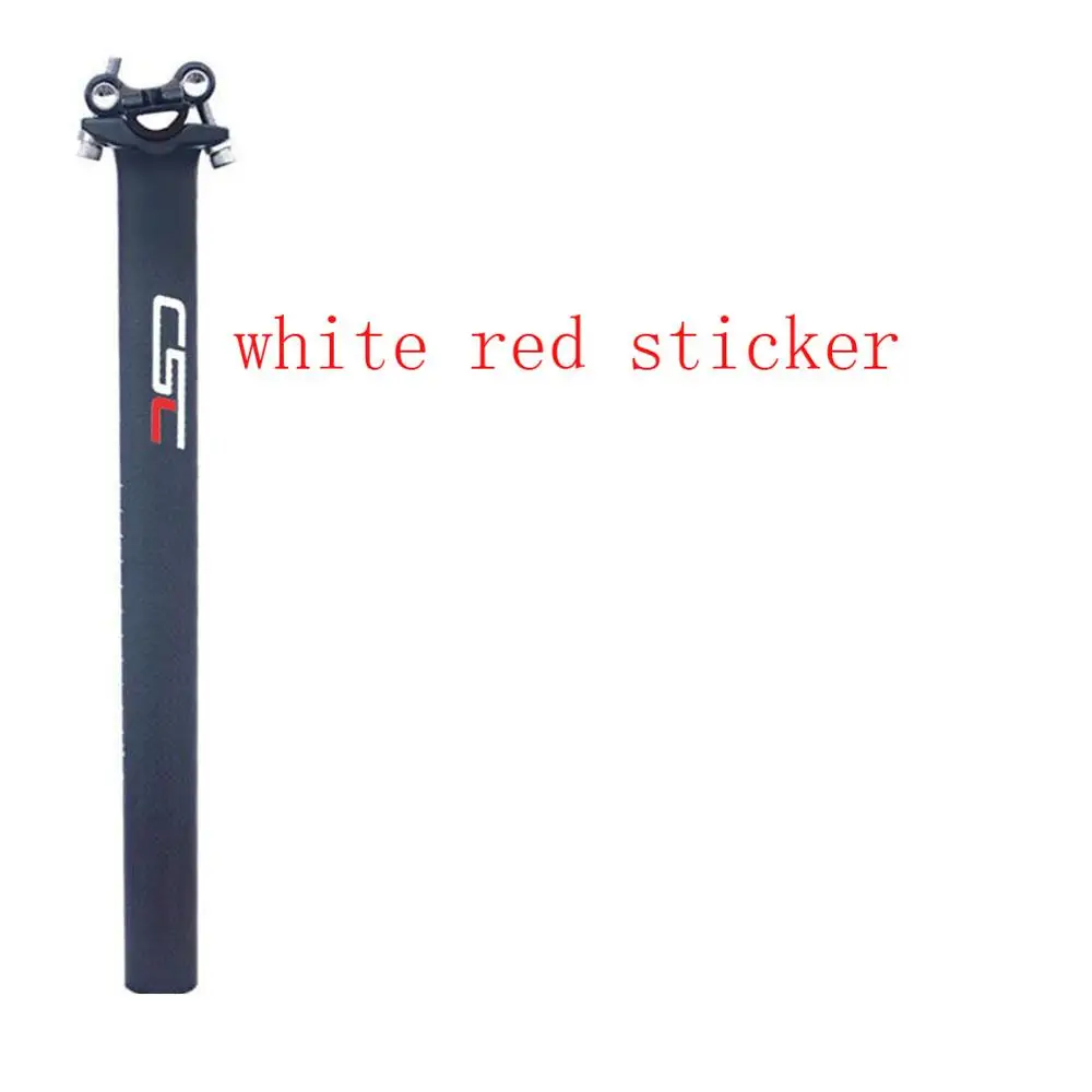white Red Sticker CSC велосипед подседельный черный углерода Дорога Горный Подседельный углеродного волокна Велоспорт Подседельный углерода подседельный штырь - Цвет: white Red Sticker