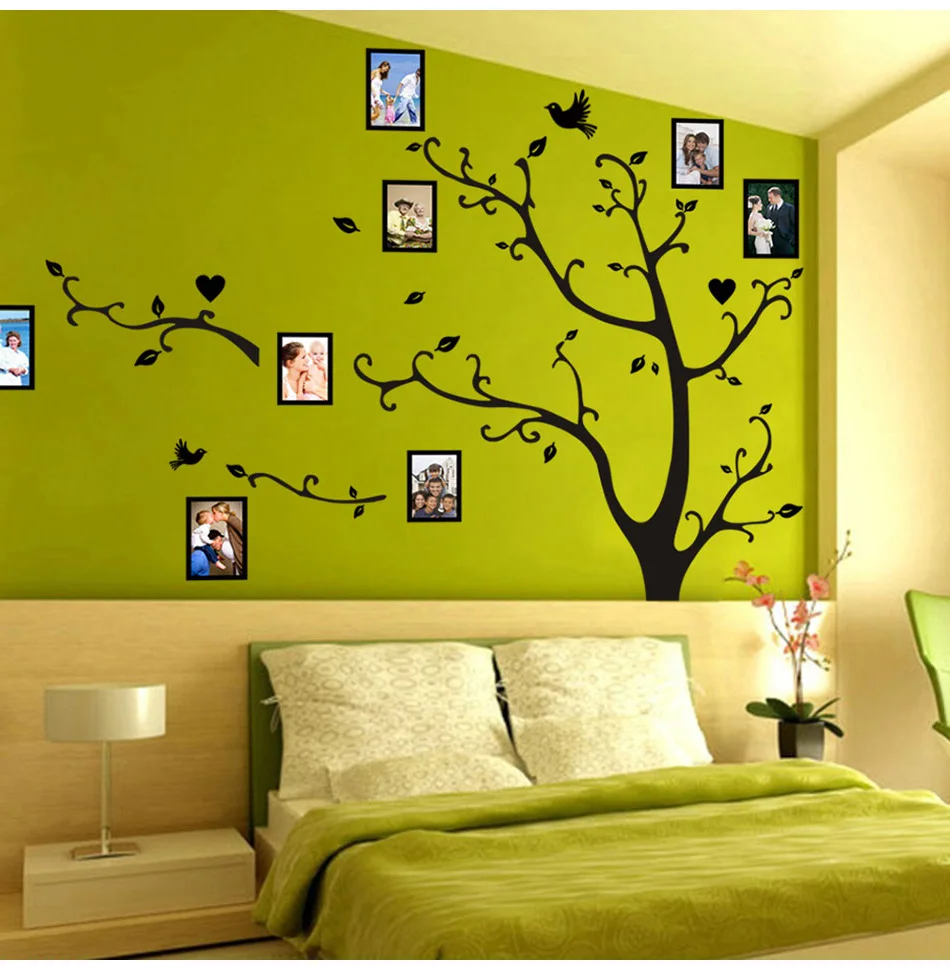 Большие 180*260 см/70,9* 102.4in красочные 3D DIY фото дерево ПВХ Наклейки на стены/клейкие семейные наклейки на стену Фреска Искусство домашний декор