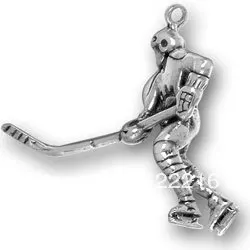 Мода 10 шт много Старинного Серебра цветные хоккейные подвески|charms swarovski|hockey sockcharms