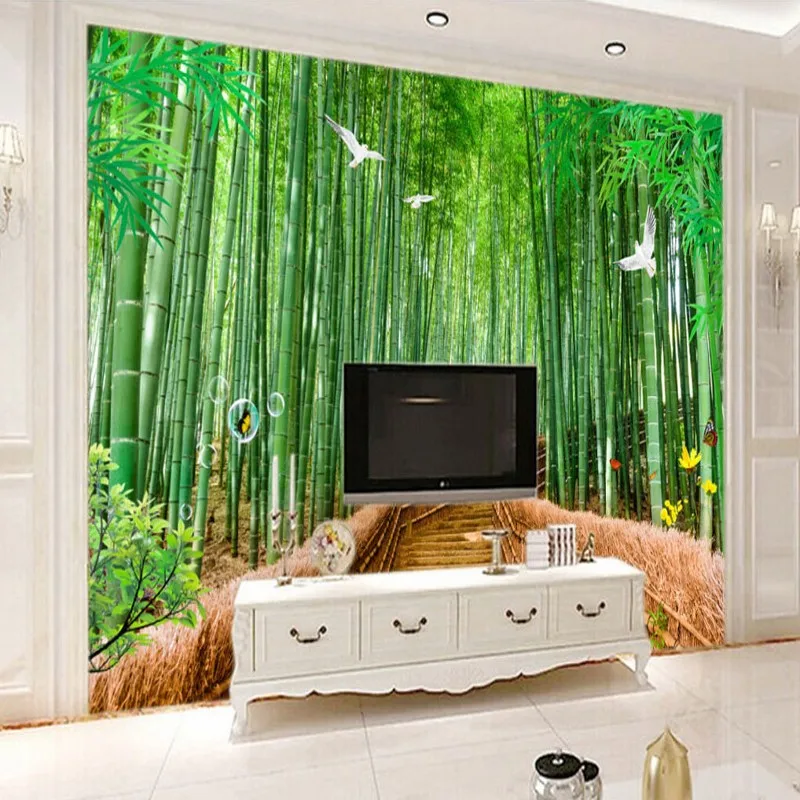 

3D photo wallpaper Bamboo forest 3d fresco custom corridor stereo space background wall wallpaper restaurant living room mural