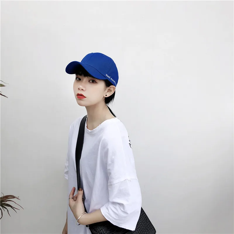 Бейсболка Мужская/Женская однотонная повседневная Кепка с надписью черная синяя