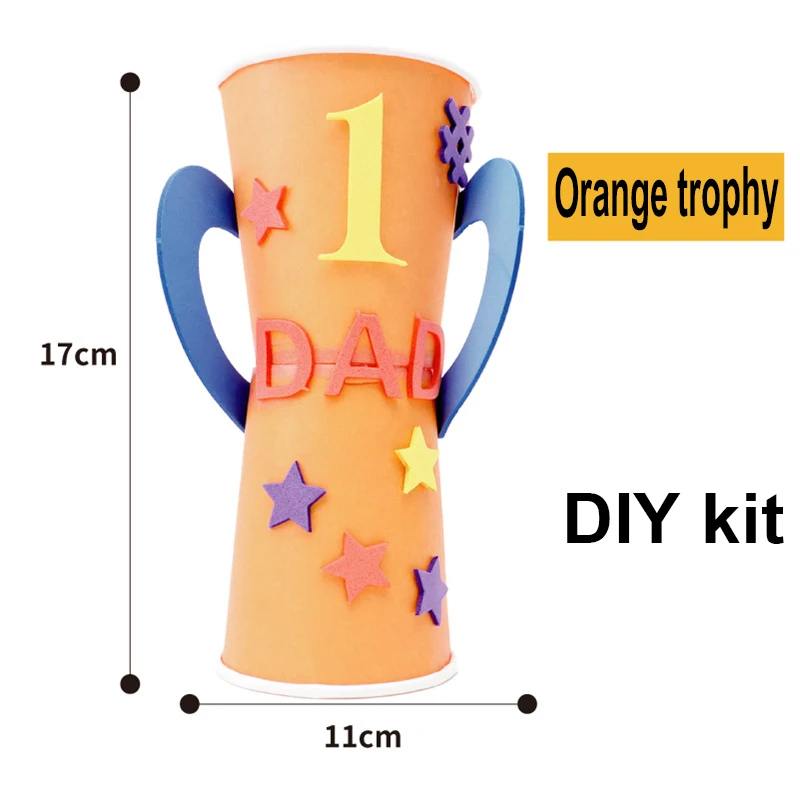 ORANGE Детский сад много декоративных поделок diy игрушки папа трофей/медаль ремесла детские развивающие игрушки для детей подарок девочка/мальчик Рождественский подарок - Цвет: ORANGE