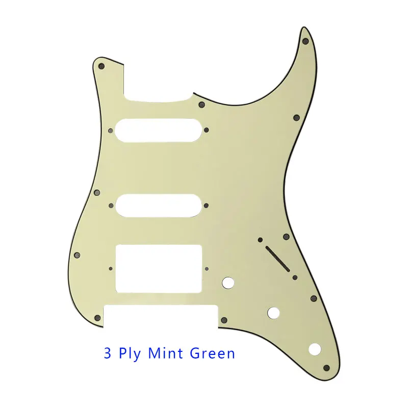 3 ply Mint green Pleroo аксессуары для гитары strat накладка HSS для электрогитары и 11 шурупы Fender Stratocaster Floyd Rose мост Cut с PAF Humbucker - Цвет: 3 ply Mint green