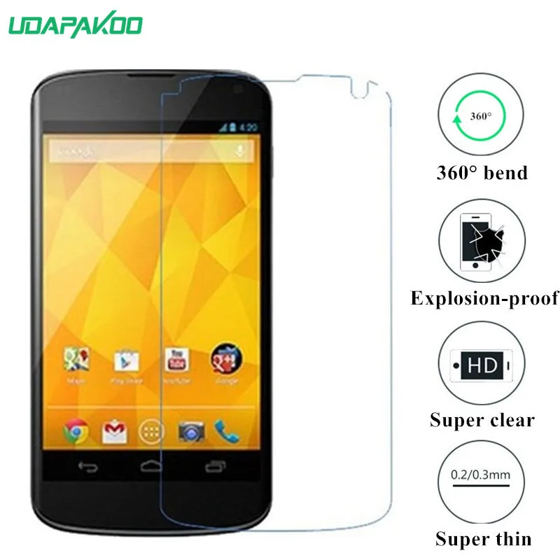 Udapakoo прозрачная закаленная (мягкое стекло) пленка для LG Google Nexus 4 E960 нано