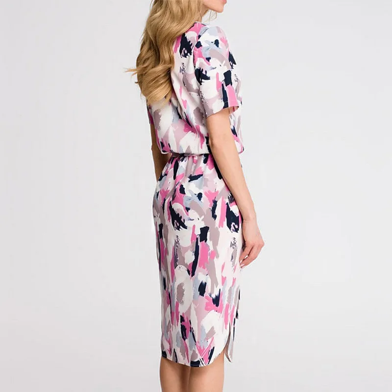 Женское летнее платье повседневное Пляжное Платье макси с v образным вырезом и