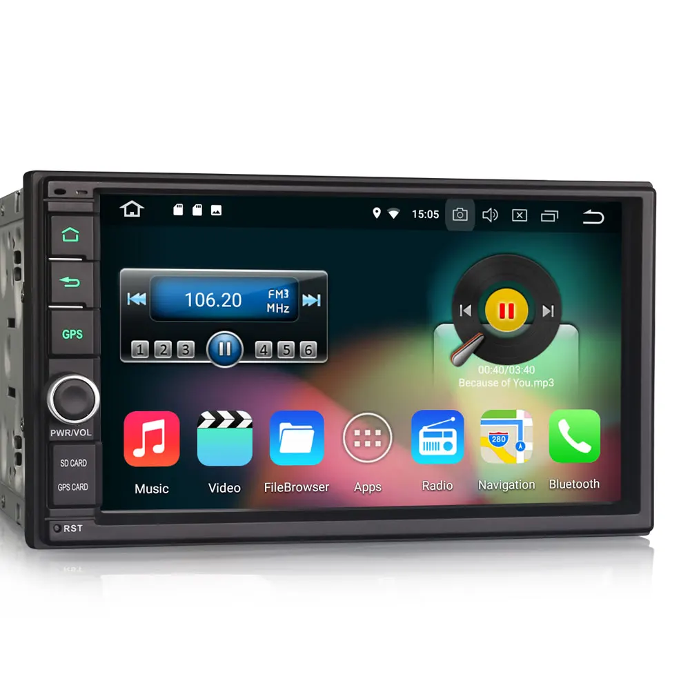 Erisin ES8841U 7 &quotAndroid 8 0 Восьмиядерный 4G ram автомобильный dvd плеер gps радио DVR DAB +