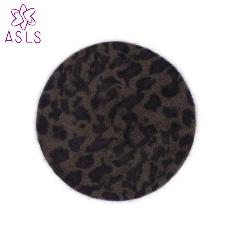 

ASLS Super Warm Female Beret Leopard Rabbit Hair Fashion Beret Women Painter Hat Hipster Beret Charm Present