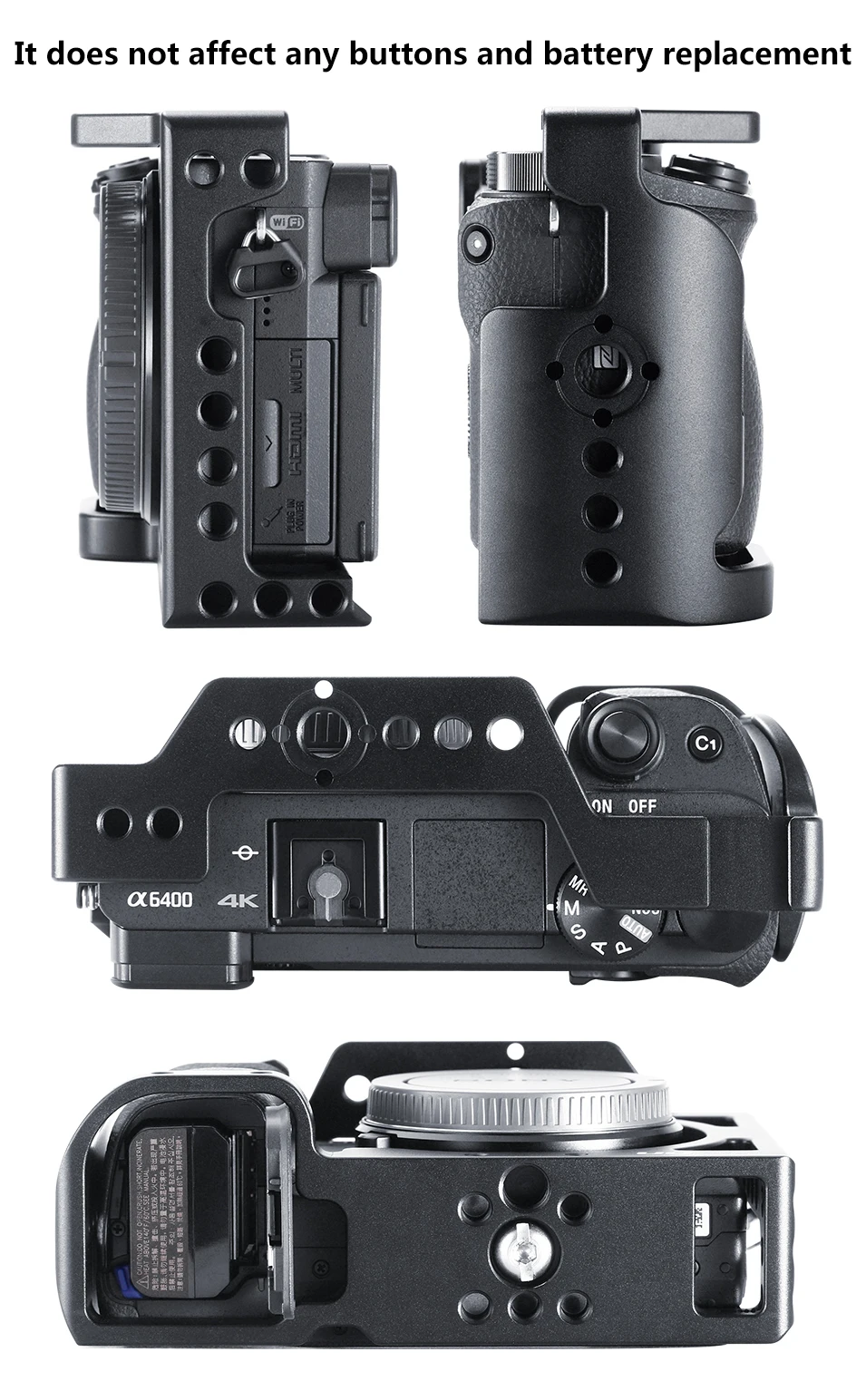 UUrig R008 A6400 Vlog клетка чехол Vlogging металлический чехол для sony A6400 с холодным башмаком для микрофона DSLR камера клетка 1/4 3/8 винт