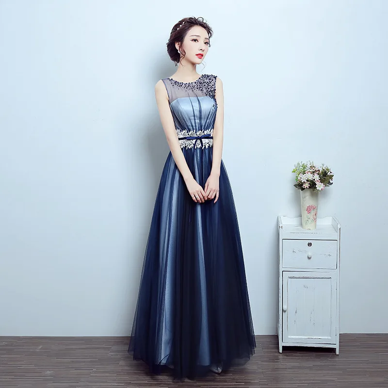 

Tulle Wedding Party Evening Dress Vestido De Festa Long Prom Dresses