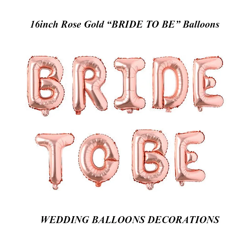 Rose Gold Bride tobe 16 дюймов невесты быть воздушные шары розовый Золотой майлар буквы фольги Воздушные шары Свадебные помолвки курица вечерние воздушные шарики - Цвет: Rose Gold Bride tobe