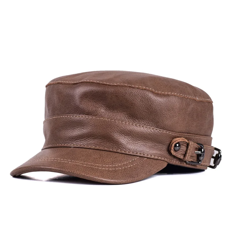 Кепка для мужчин и женщин из натуральной кожи роскошная приталенная шапка в