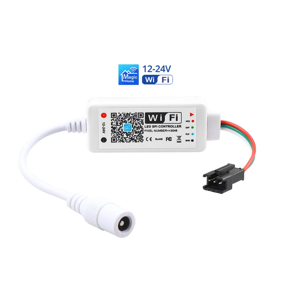 5 в 12 В 24 в мини SPI WiFi светодиодный контрольный Лер для WS2811 WS2812B SK6812 адресуемых пикселей полосы, один цвет приложение управления Magic Home