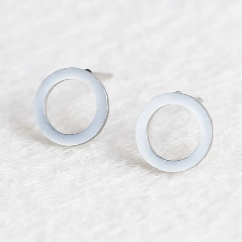 Silver Ring Золотые и серебряные минималистичные серьги из нержавеющей стали для женщин, трендовые корейские серьги-гвоздики со звездами и кошками, модные ювелирные изделия - Окраска металла: Silver Ring