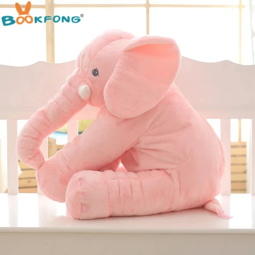 Pink 1 шт 40 см/60 см большой плюшевая кукла слона детский спальный мягкие подушки назад милые чучело слонов для куклы-модели ребенка Рождественский подарок - Цвет: Pink