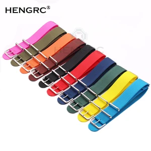 Ремешок спортивный для наручных часов, брезентовый нейлоновый браслет в стиле НАТО, с серебристой пряжкой, аксессуары для часов, 18 мм 20 мм 22 мм 24 мм 10 цветов