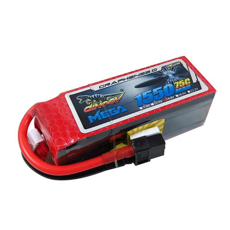 Перезаряжаемые Lipo Батарея гигантский Мощность DINOGY Мега Графен 2 0 14 8 V 1550 mAh 4S 75C XT60