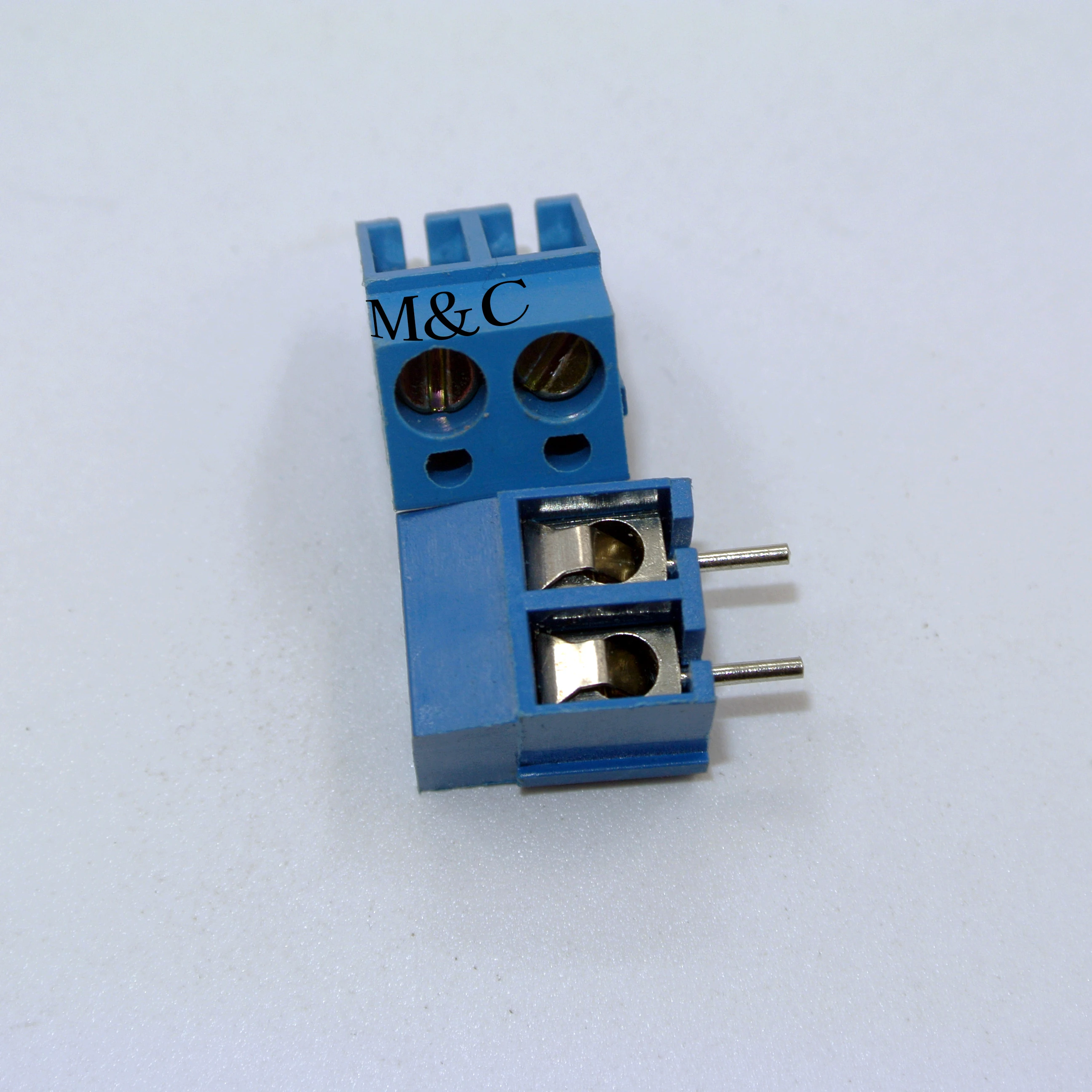 

500 pcs 2 Pin Screw blue Slotted PCB Terminal Block Connector 5mm Pitch