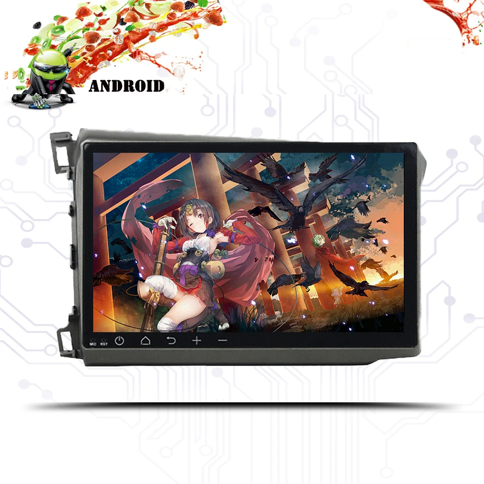 Android 9 0 2 din автомобильный dvd для honda civic 2012-2015 навигация gps автомобильное радио Видео