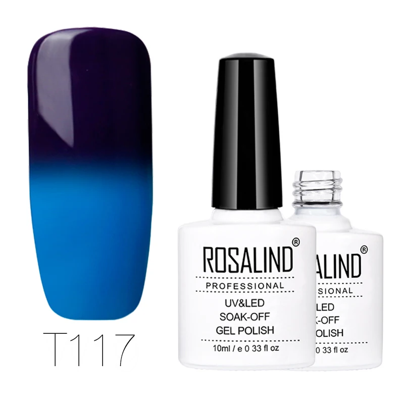 17 ROSALIND 10 мл Гель-лак для ногтей Хамелеон Температура Цвет меняющий лак для ногтей меняющий цвет под воздействием тепла УФ Гель-лак для ногтей - Цвет: 17