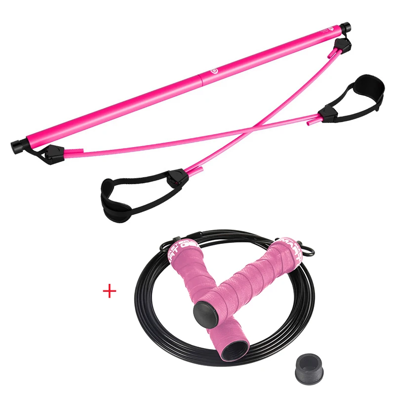with jump rope Procircle Пилатес бар комплект с сопротивлением группа Пилатес палка для упражнения тонизирующий бар фитнес дома Йога тренажерный зал, тренировки тела - Цвет: with jump rope