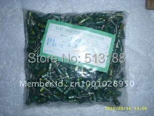 

aluminium electrolytic capacitor 1000uf 6.3v 105c X500pcs 8X12mm