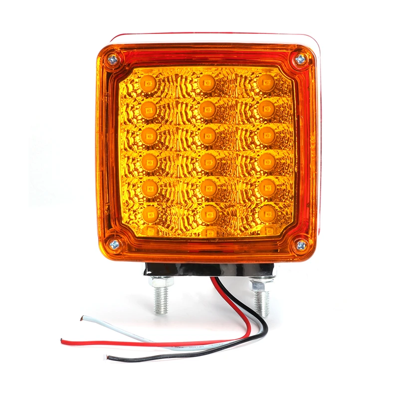 KEYECU 2X 12 В красный/янтарный 39 светодиодный квадратный двухсторонний стоп сигнал