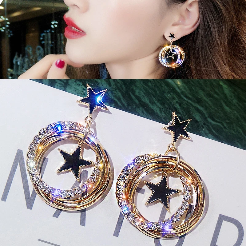 2019 новые модные циркониевые девичьи Серьги Brincos можно носить с Oorbellen Bijoux