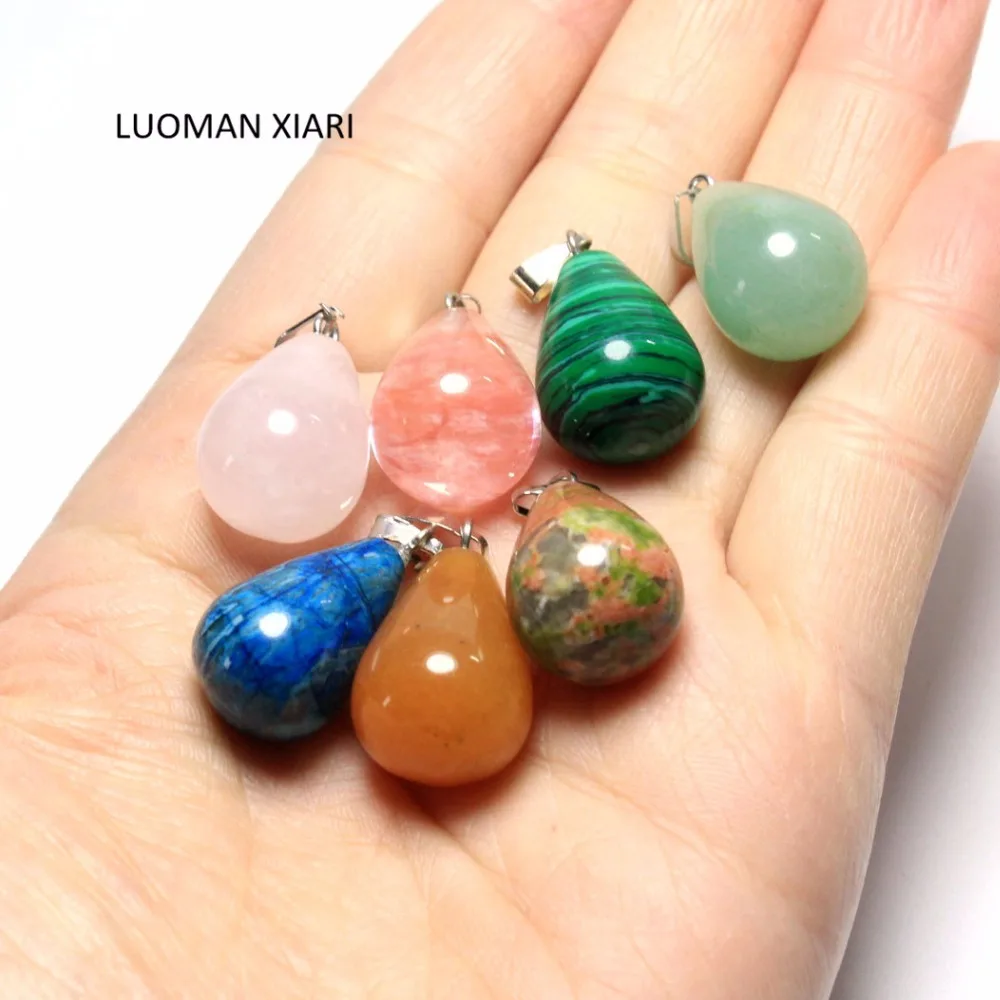 Оптовая продажа 12 штук в штучной упаковке подвески из природного камня форме