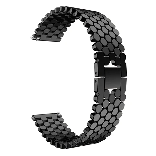 black 22 мм ремешок из нержавеющей стали для samsung gear S3 frontier galaxy watch 46 мм huawei watch gt 2 band amazfit GTR 47 мм браслет - Цвет ремешка: black