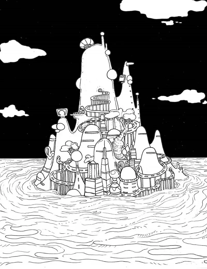Утопия: книга раскраска для взрослых DES MONDES A COLORIER модная снятия стресса и
