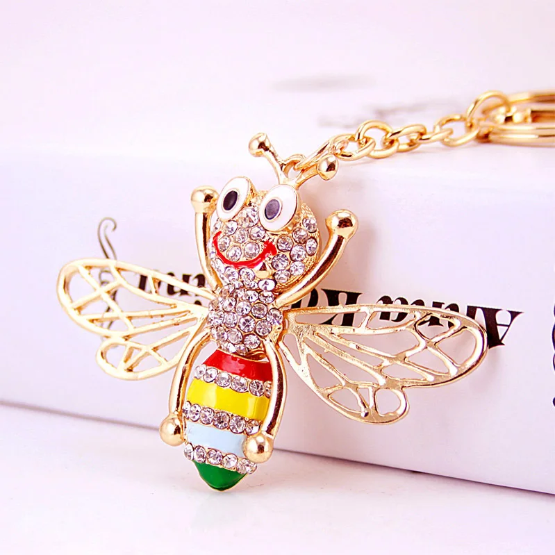 Брелки для ключей Dormon DK246 с изящной эмалью в виде пчелы|key chain holder|chain holdercrystal keyring |