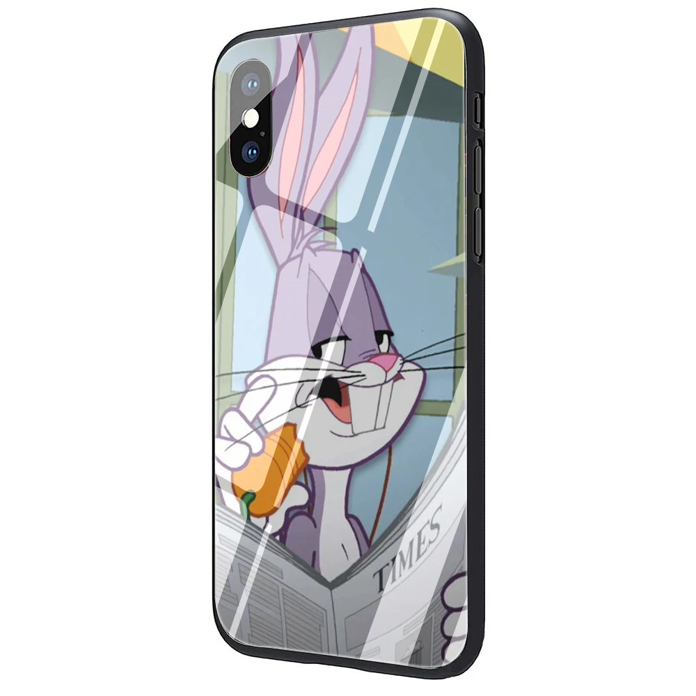 Чехол из закаленного стекла с мультяшными багами Банни для iphone 5 5s 6 6s Plus 7 8 Plus X XR XS 11 Pro Max - Цвет: G6